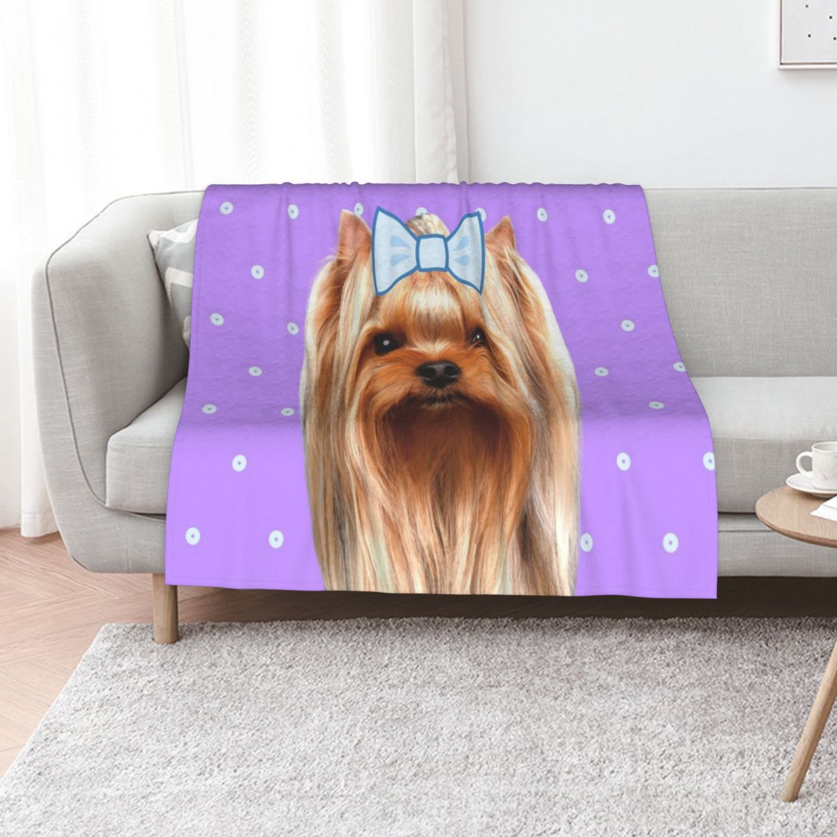 3D Printing Yorkshire - Cute purple yorkshire Throw Blanket heavy