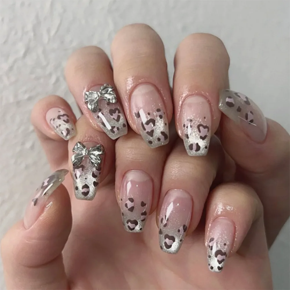 3D Printing Nails - 24pcs Press on Nails Medium Coffin