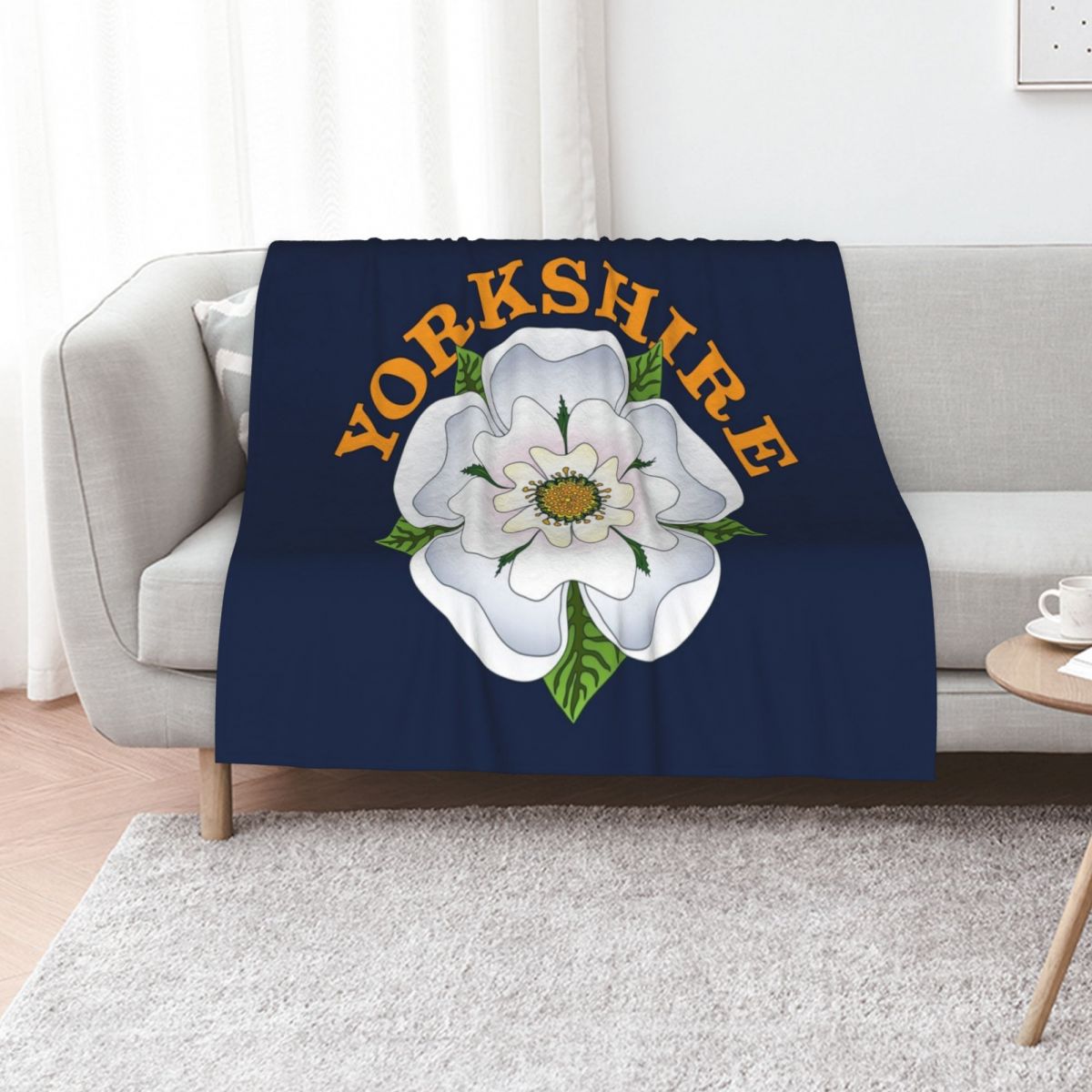 3D Printing Yorkshire - White Rose of Yorkshire Throw Blanket