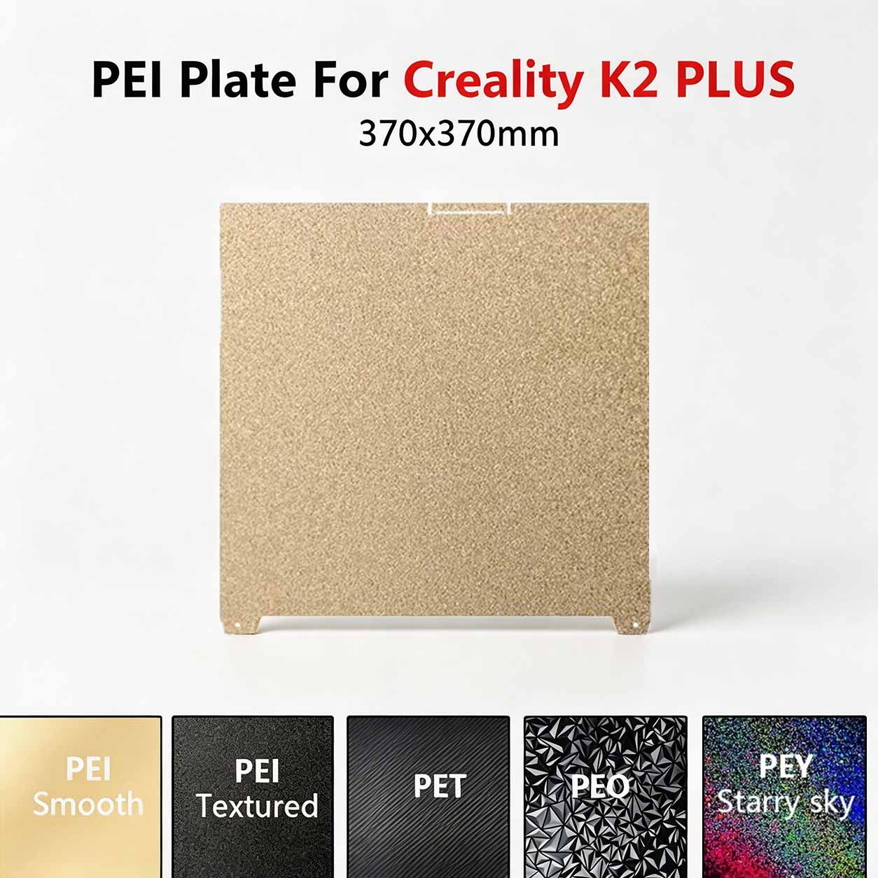 Pei Sheet - 370x370mm Black Frosted PEI Build Plate