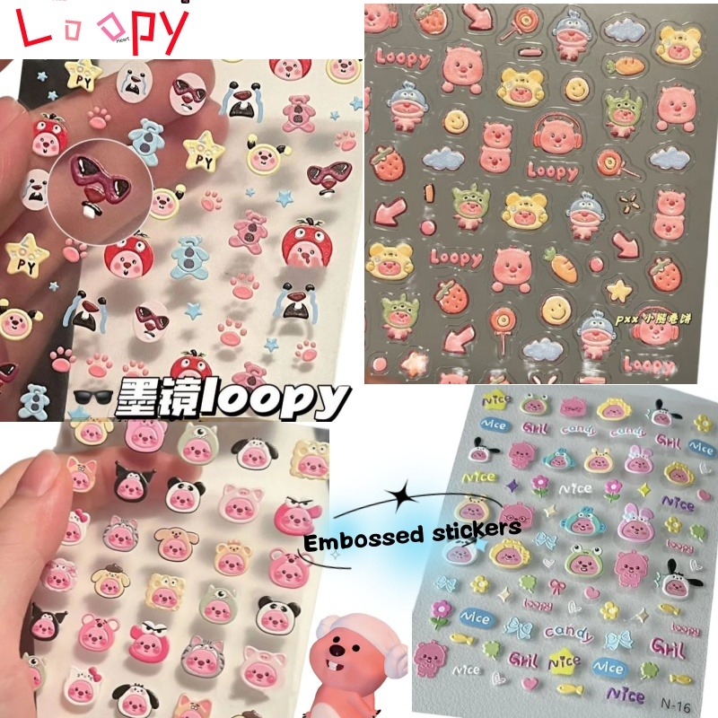 Loopy 3D embossed sticker, tra - 3D Printing Nails 评论和价格