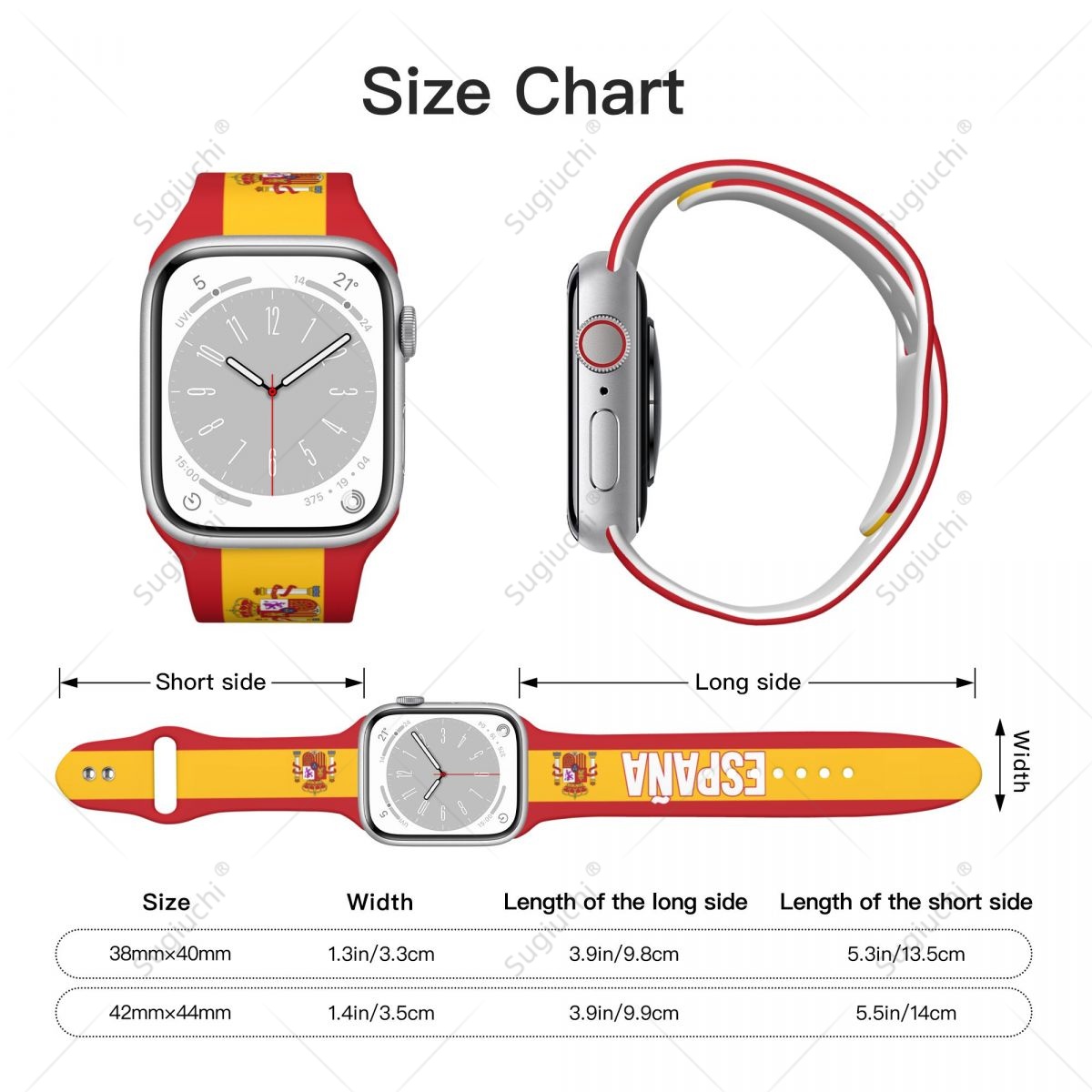 Unisex Spain Flag 3D Printing  - 3D Printing Watch 评论和价格