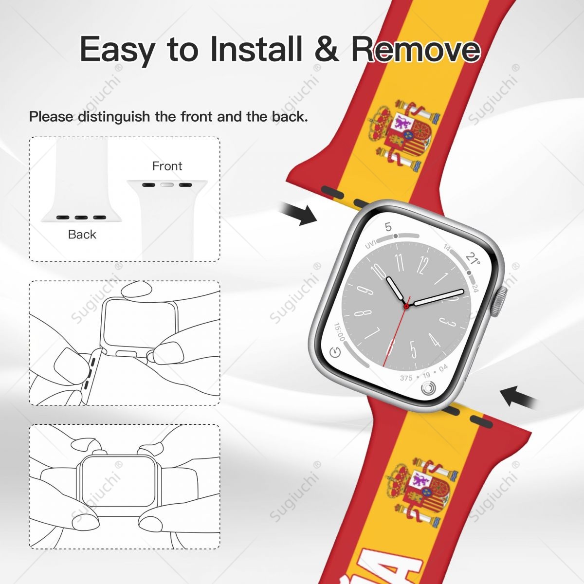 Unisex Spain Flag 3D Printing  - 3D Printing Watch 评论和价格