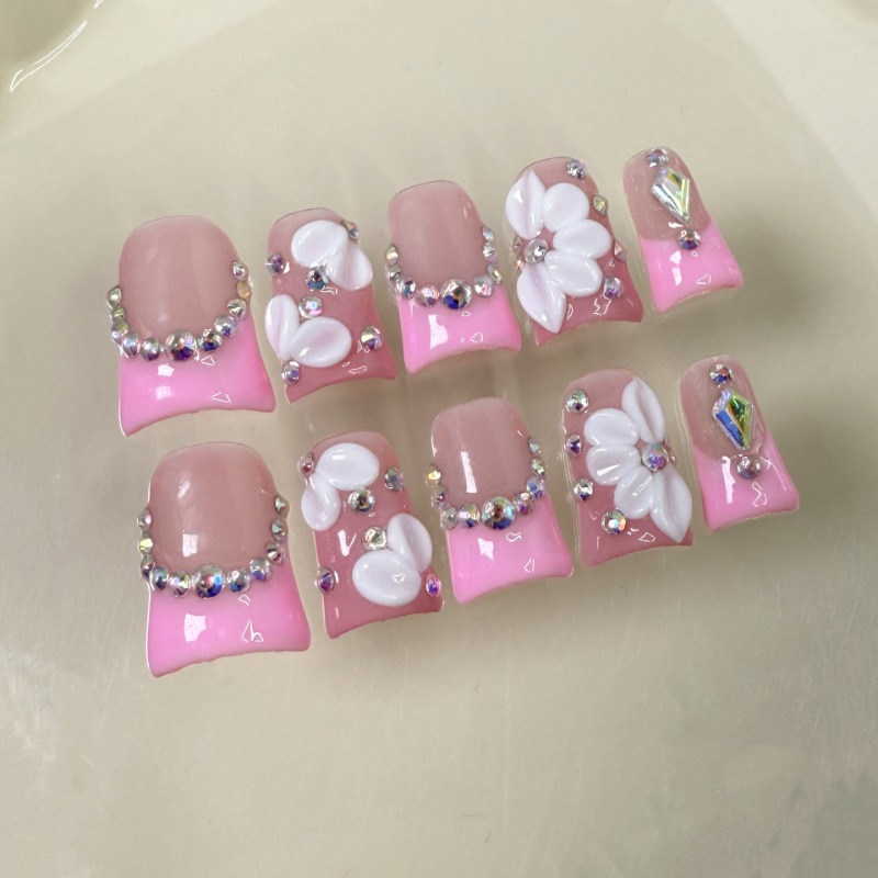 10pcs Handmade Fake Nails Duck - 3D Printing Nails 评论和价格