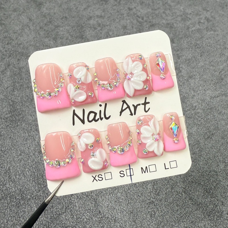 10pcs Handmade Fake Nails Duck - 3D Printing Nails 评论和价格