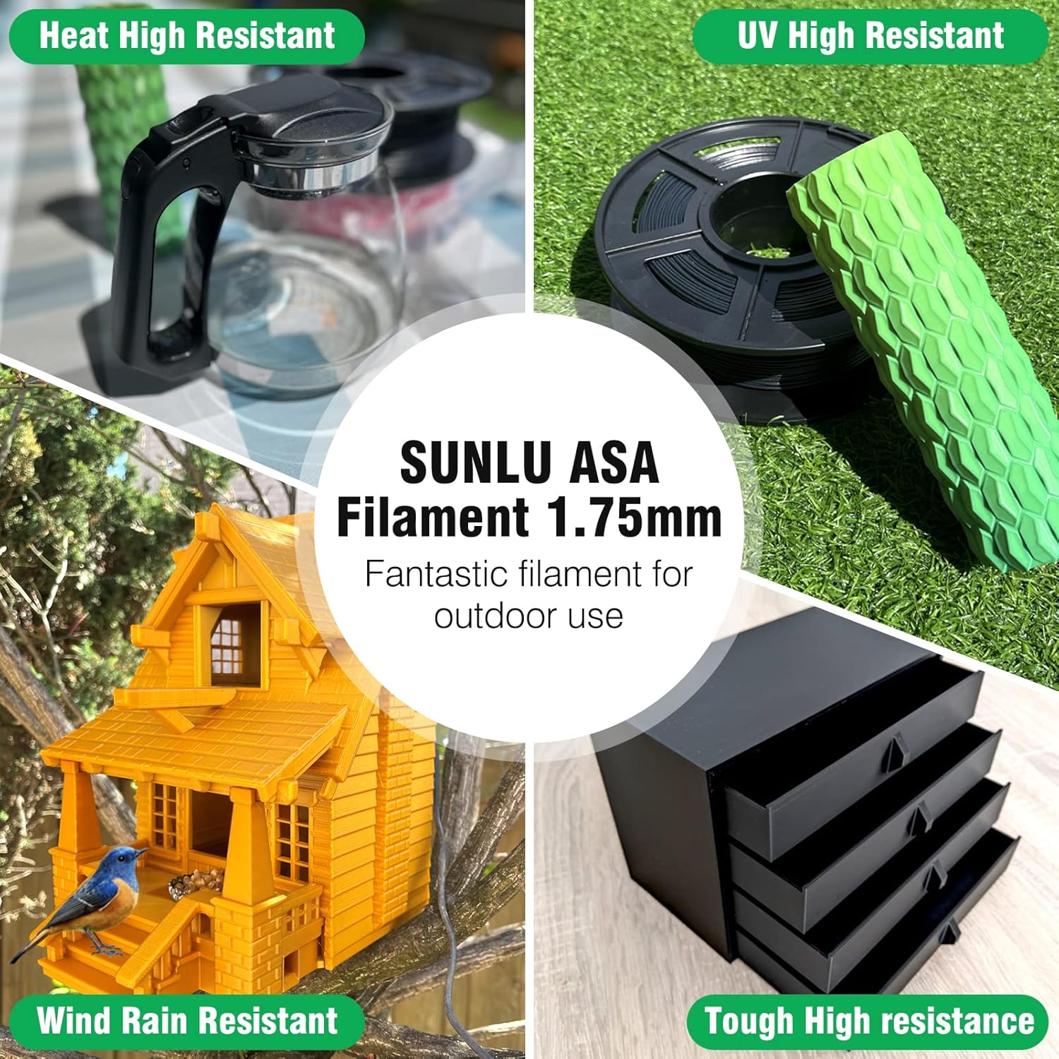 SUNLU 1KG ASA Filament 1.75mm, - Asa Filament Outdoor 评论和价格
