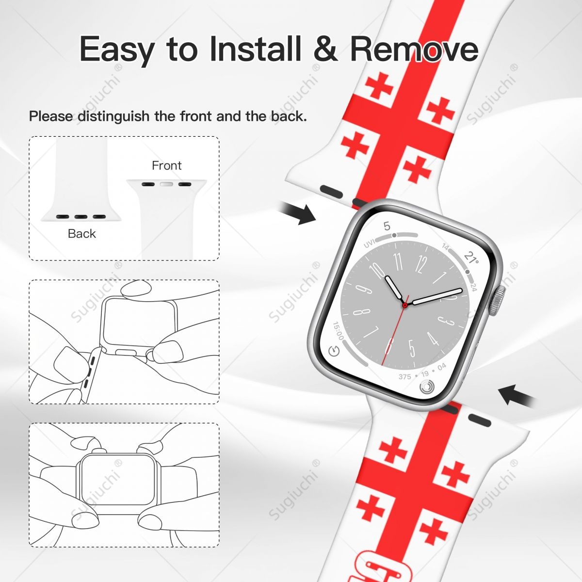 Unisex Georgia Flag 3D Printin - 3D Printing Watch 评论和价格