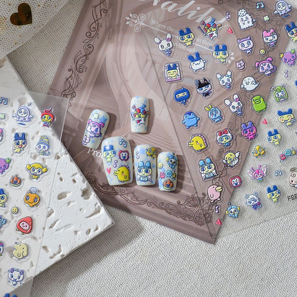Tamagotchi Cartoon 3D Embossed - 3D Printing Nails 评论和价格