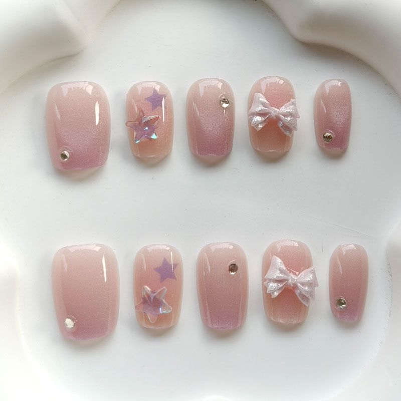 10Pcs Teenage Girl Fashion Cut - 3D Printing Nails 评论和价格