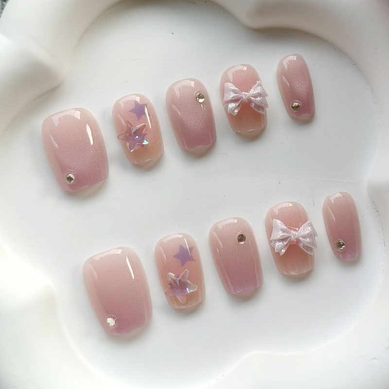 10Pcs Teenage Girl Fashion Cut - 3D Printing Nails 评论和价格