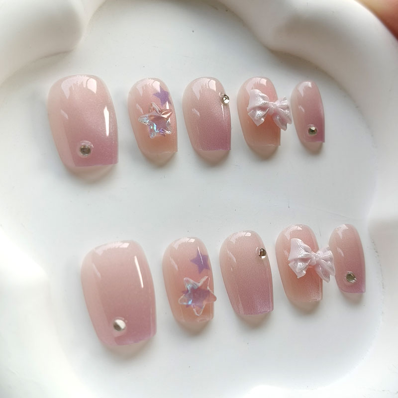 10Pcs Teenage Girl Fashion Cut - 3D Printing Nails 评论和价格