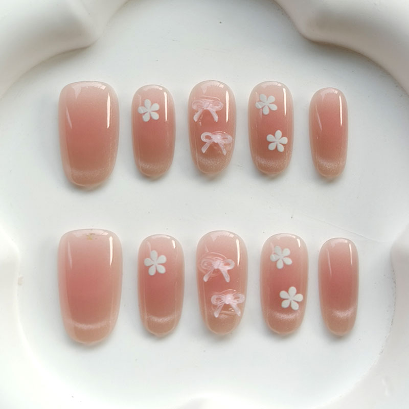 10Pcs Teenage Girl Fashion Cut - 3D Printing Nails 评论和价格