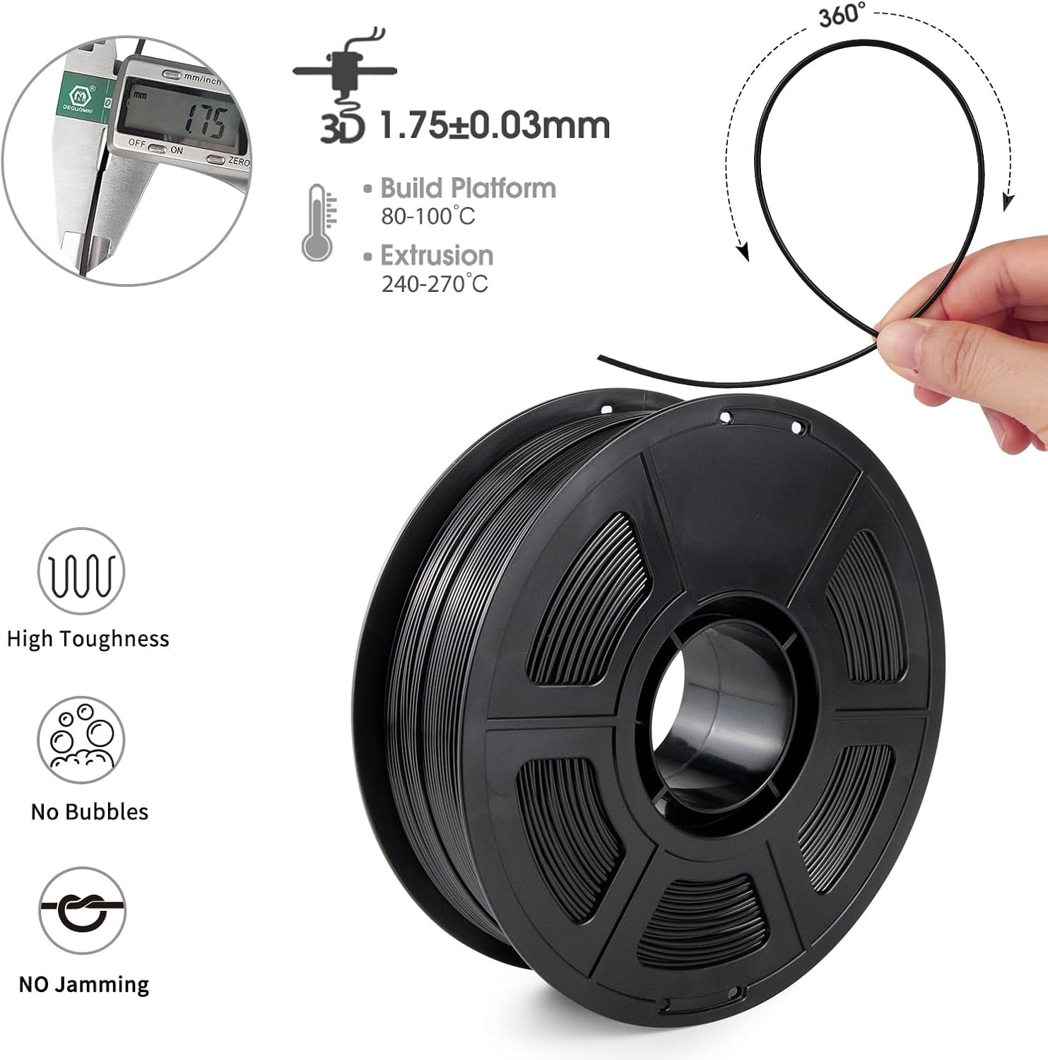 Black ASA Filament Bundle 10kg - Asa Filament Outdoor 评论和价格