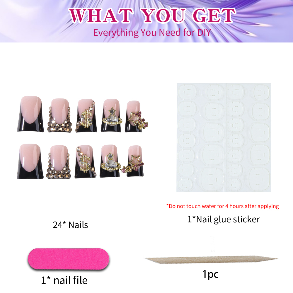 24 Pieces of Y2K-Style Duckbil - 3D Printing Nails 评论和价格