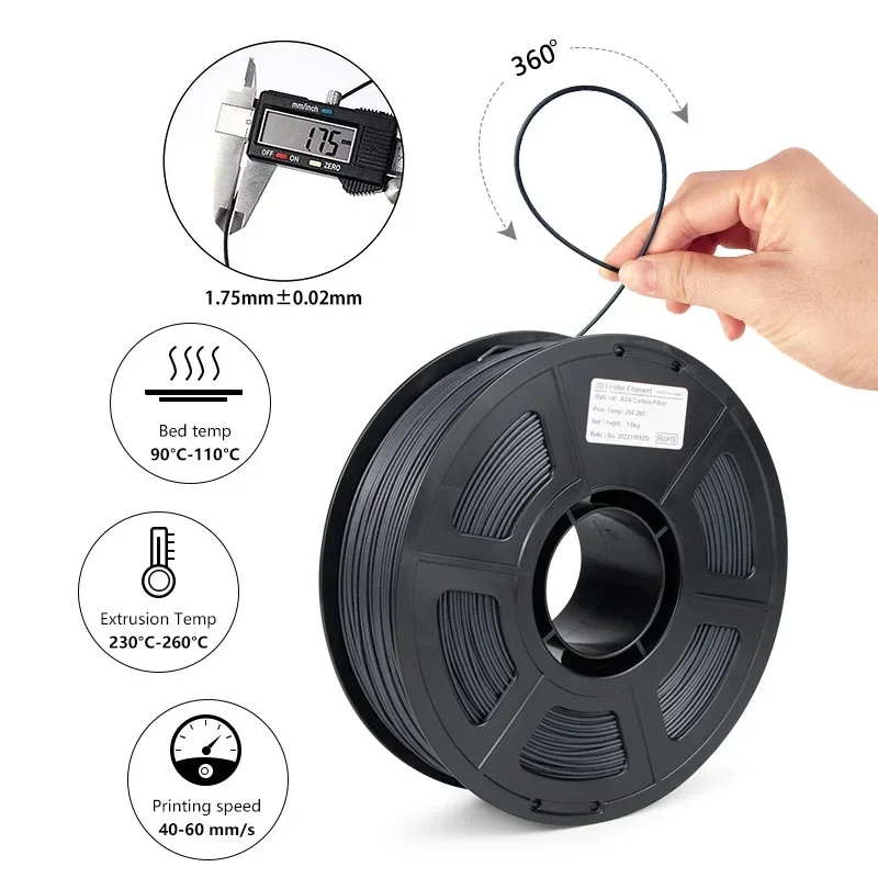 Carbon Fiber ASA Filament 1.75 - Asa Filament Outdoor 评论和价格